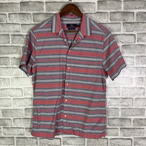 Vineyard Vines Cabana Shirt Mens Small 90s Pink & Blue Striped Short Sleeve